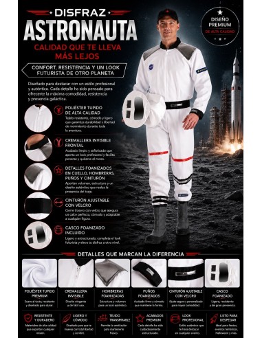 Fato de Astronauta Tamanho L | Disfarces para Adultos O Rei do Carnaval